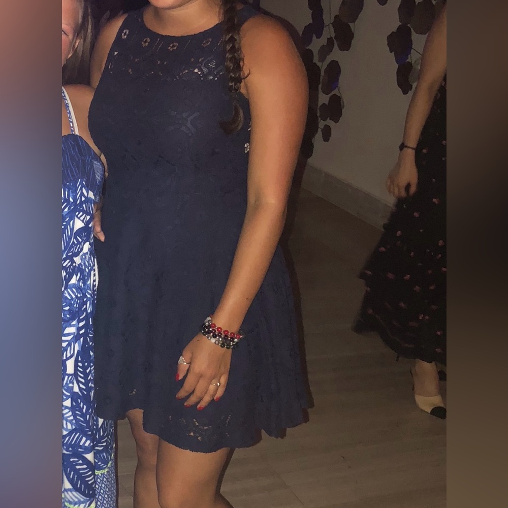 BB Dakota Midnight Blue Lace Mini Dress
